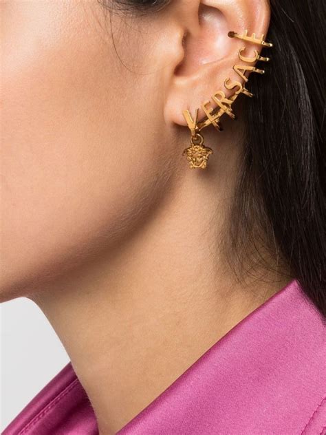 versace ear muffs|versace goldtone earrings.